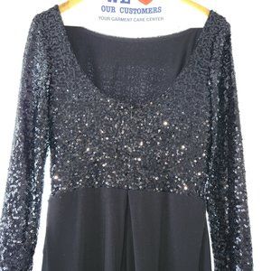 Ralph Lauren Black Long Sequined Gown